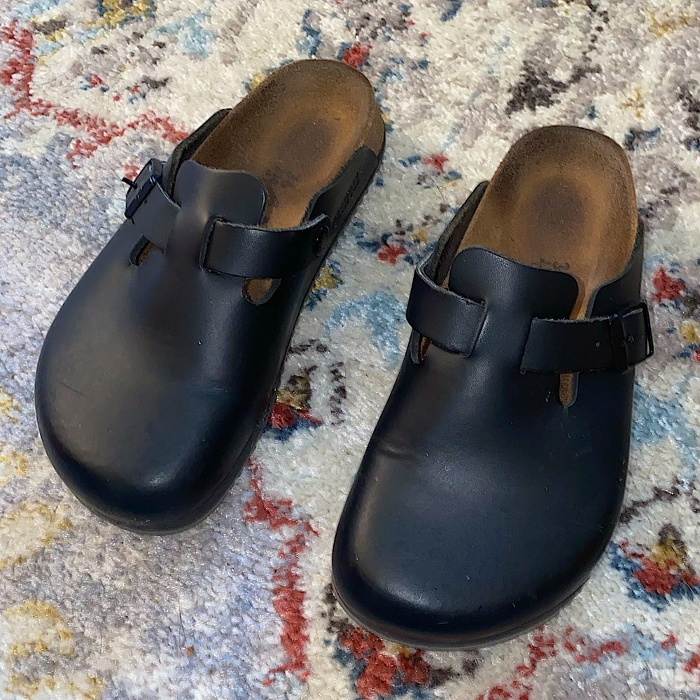 Birkenstock Boston Super Grip Black Leather